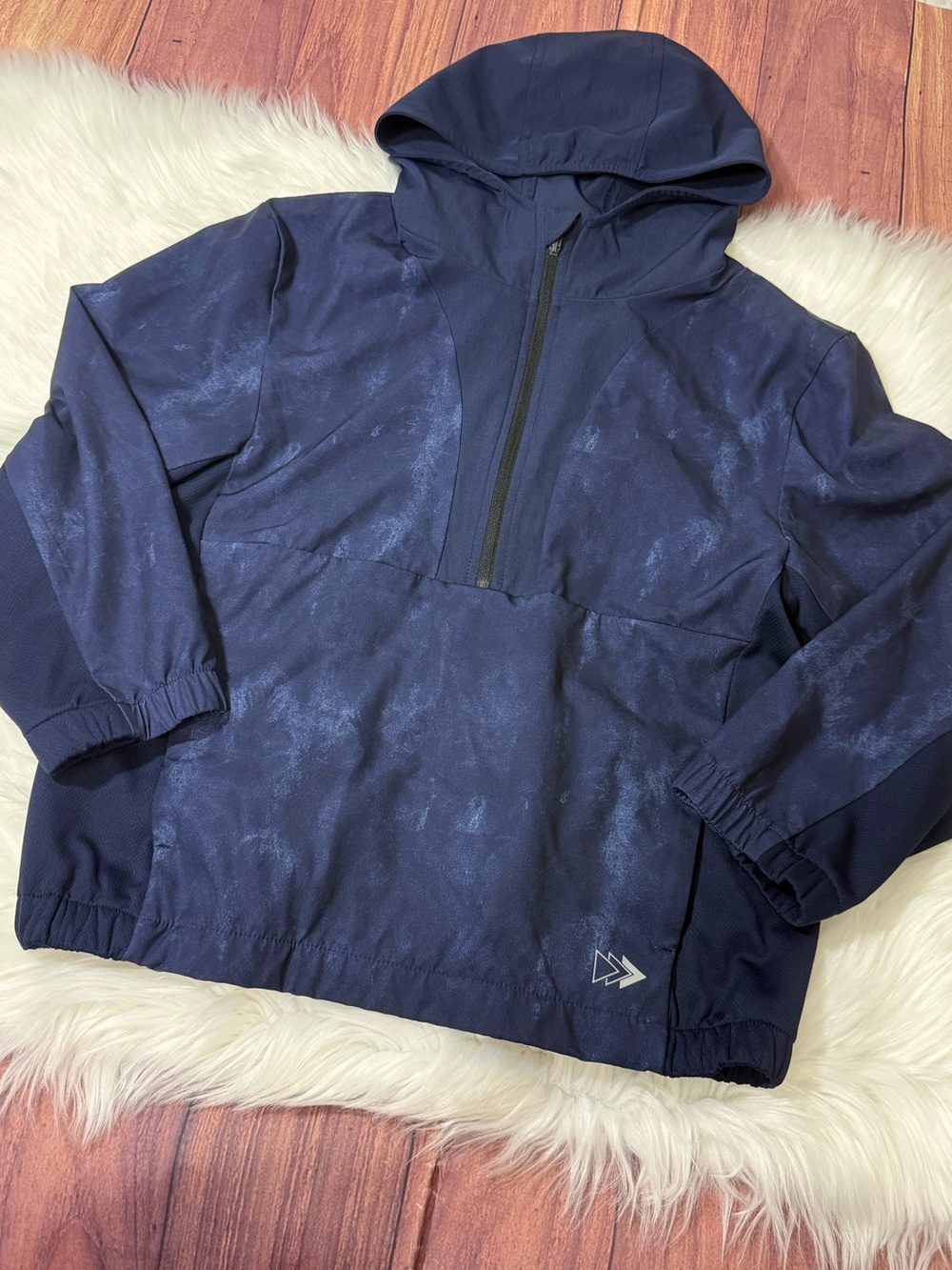 Carter’s Navy Hooded Quarter-Zip Windbreaker- Boys Size 10